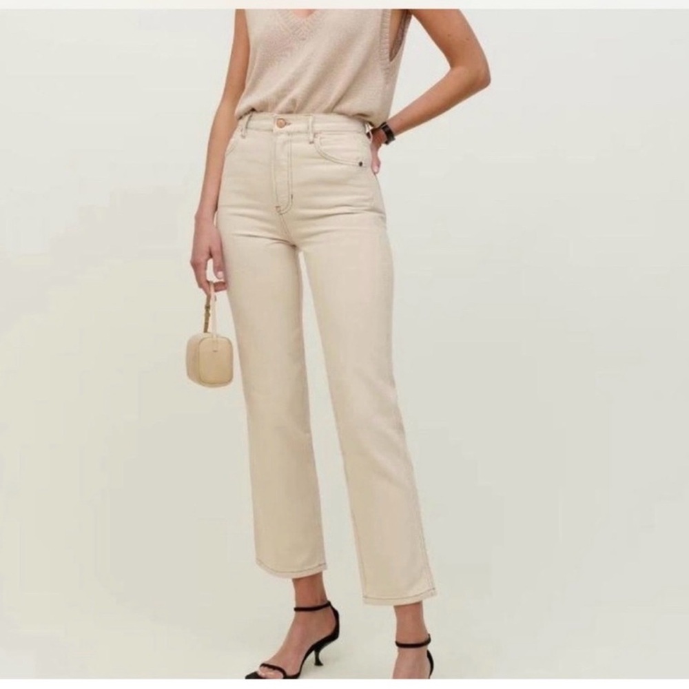 Reformation Cynthia Straight Leg Bone Jeans size 28